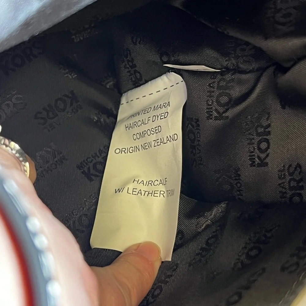 NEW!!! Michael Kors Leopard-Print Satchel in Black, Tan & Cream
